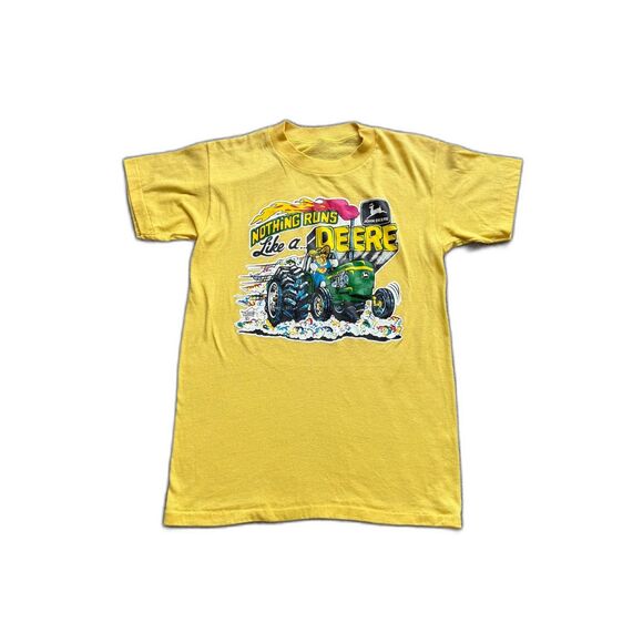 VTG 1970SNOTHING RUNS LIKE A JOHN DEERE GRAPHIC T-SHIRT SINGLE STITCH TRACTOR S - Picture 1 of 7